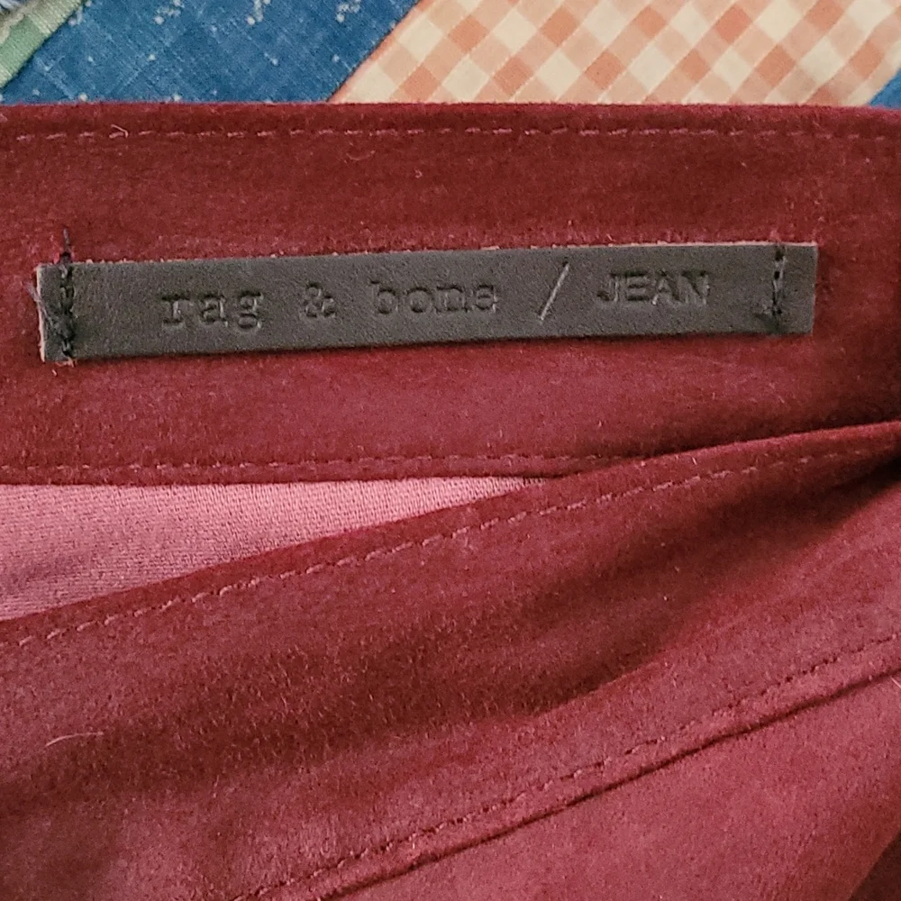 Rag & Bone 100% Lamb Leather Red Jeans - Picture 8 of 10